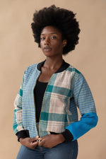 Priya Reversible Kantha Bomber - S — reversible side, back 4