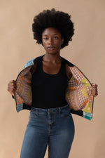 Priya Reversible Kantha Bomber - S — reversible side, front 2