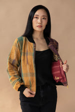 Rania Reversible Kantha Bomber - XS — reversible side, front 2