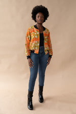 Rina Reversible Kantha Bomber - M — reversible side, back 4