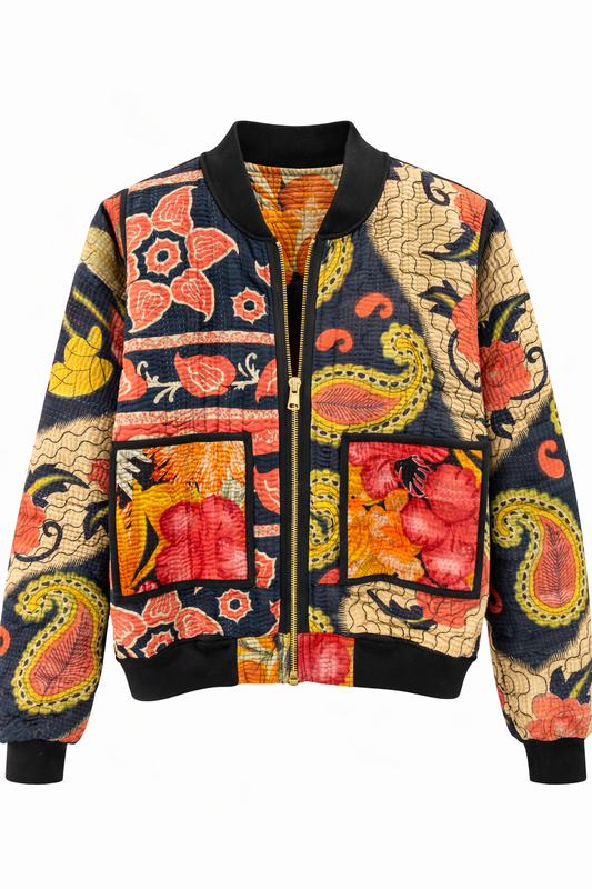 Roxana Reversible Kantha Bomber - M