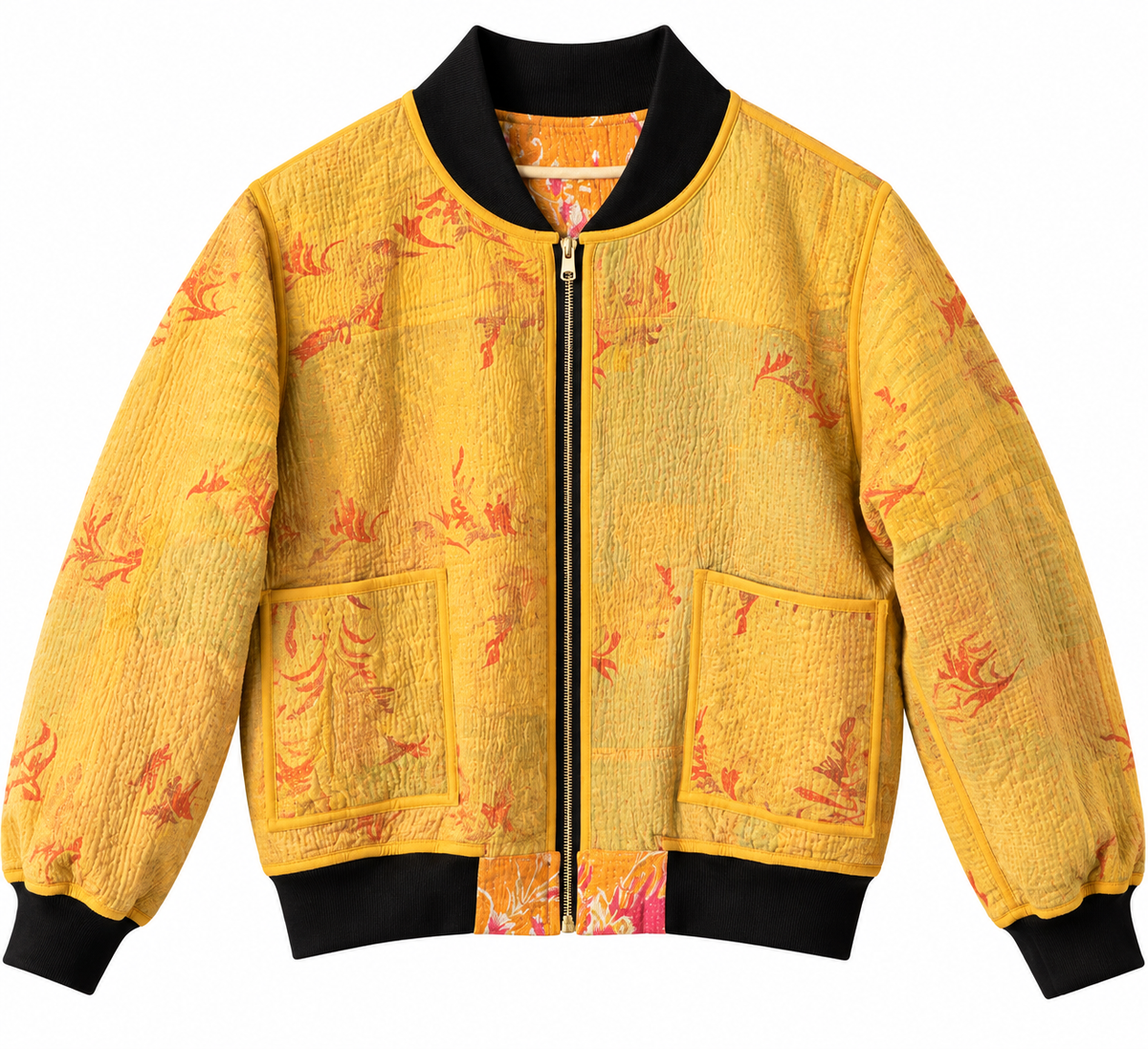 Rukhsar Reversible Kantha Bomber - XXL — front