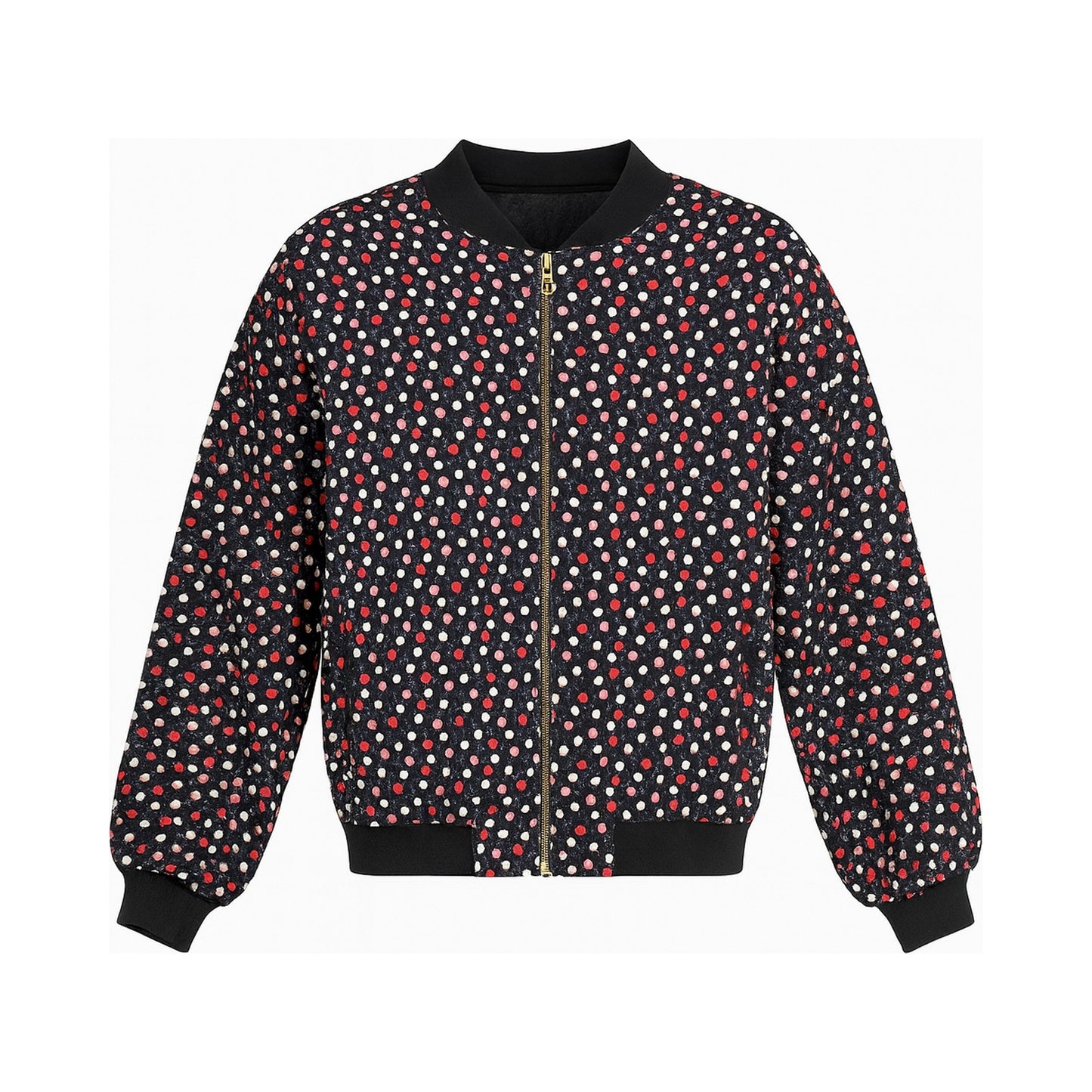 MEN'S Reversible Kantha Bomber - Rumi - M — reversible side front, flat product shot on white