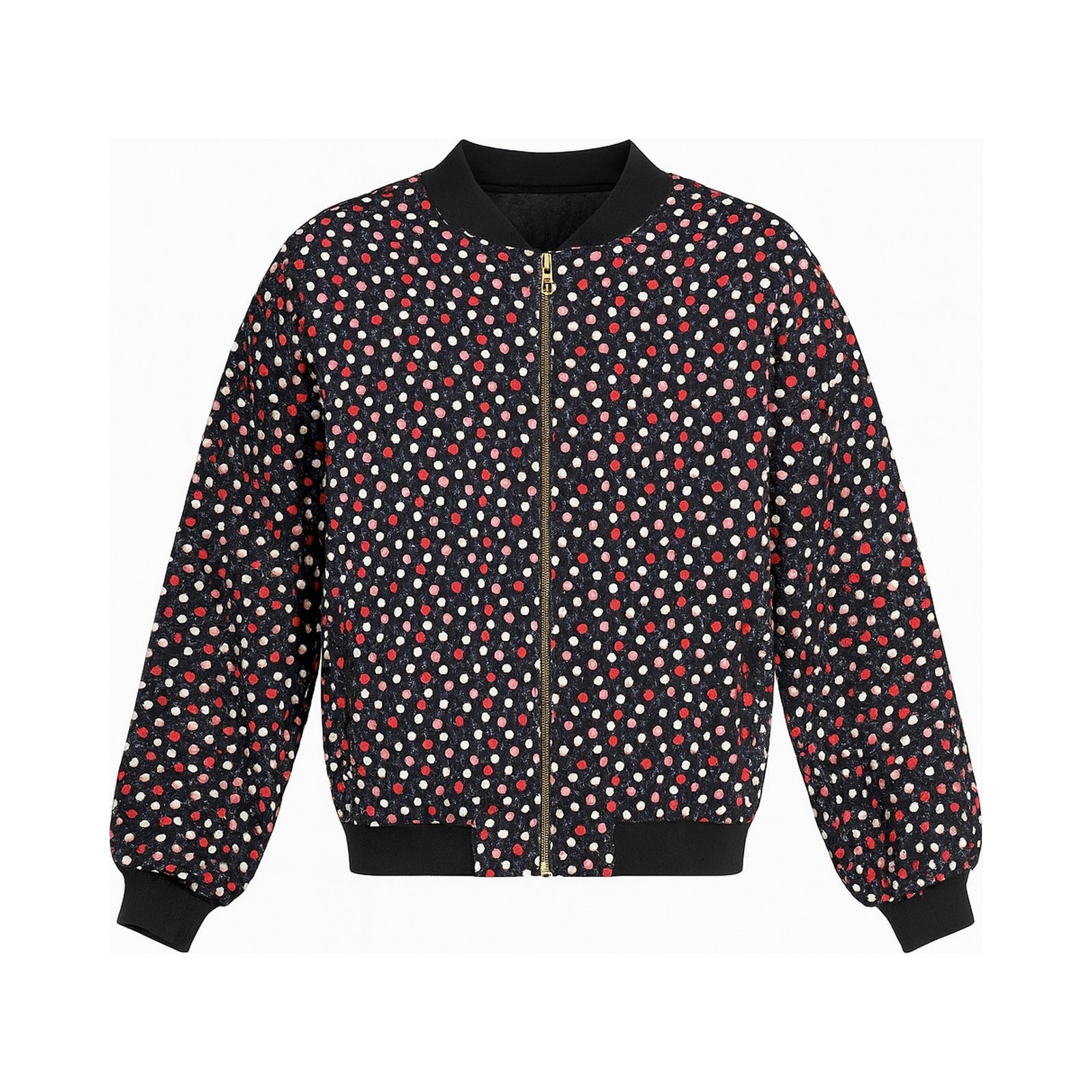 MEN'S Reversible Kantha Bomber - Rumi - M — reversible side front, flat product shot on white