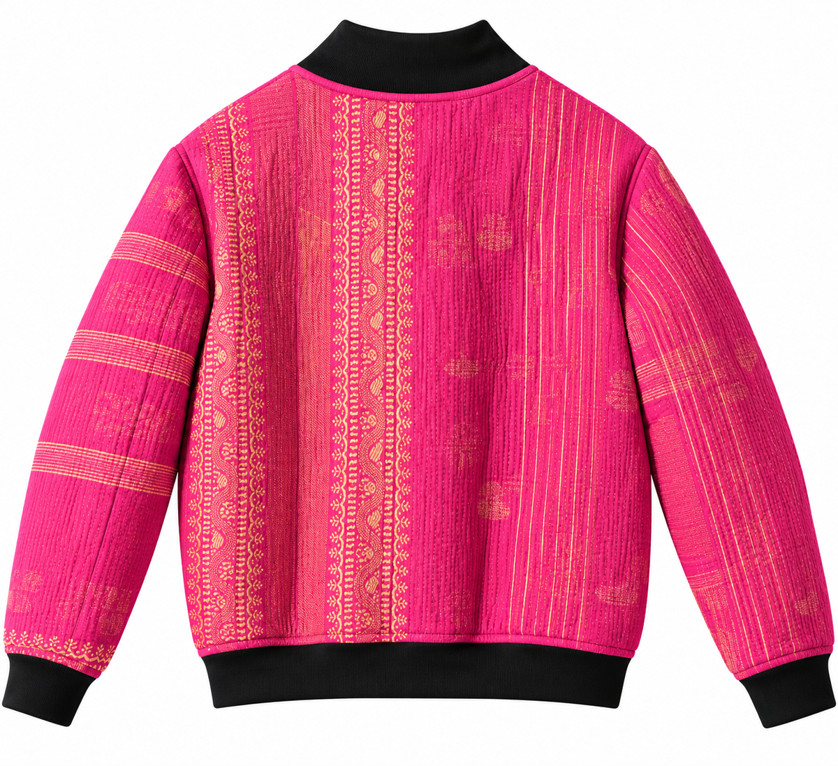 Saira Reversible Kantha Bomber - M — reversible side, back