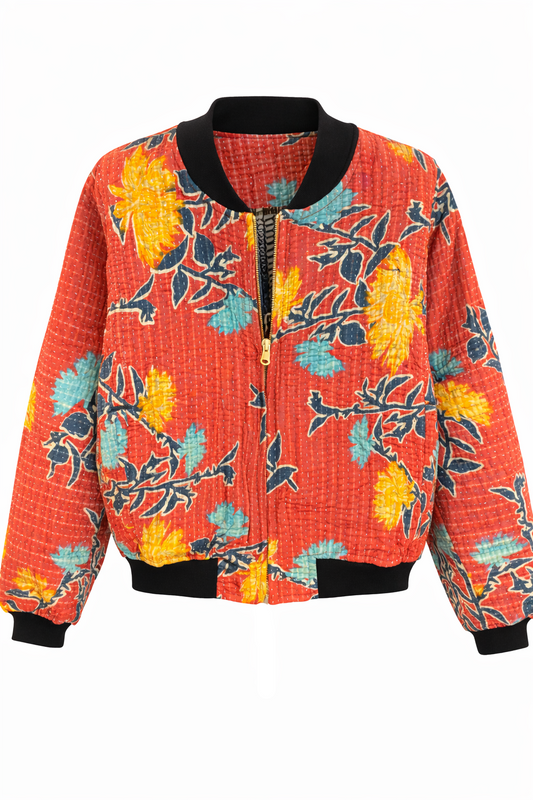Salma Reversible Kantha Bomber - XS