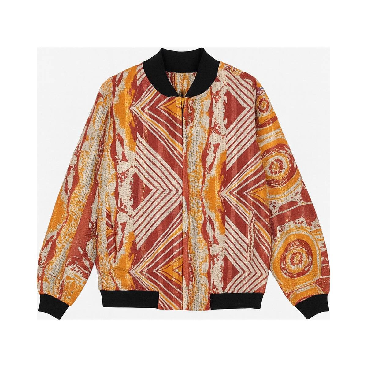 MEN'S Reversible Kantha Bomber - Samar - S — main side front, flat product shot on white