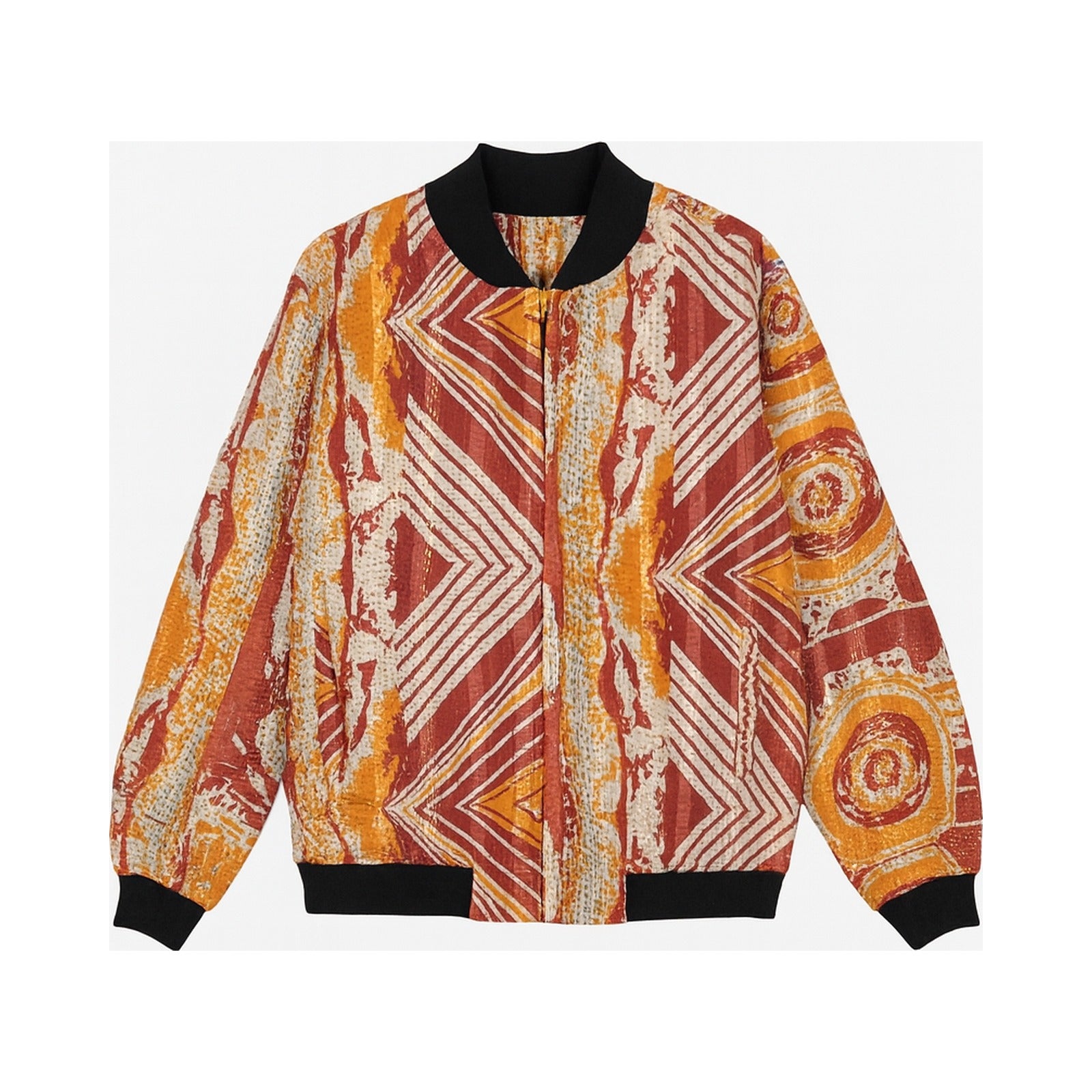 MEN'S Reversible Kantha Bomber - Samar - S — main side front, flat product shot on white