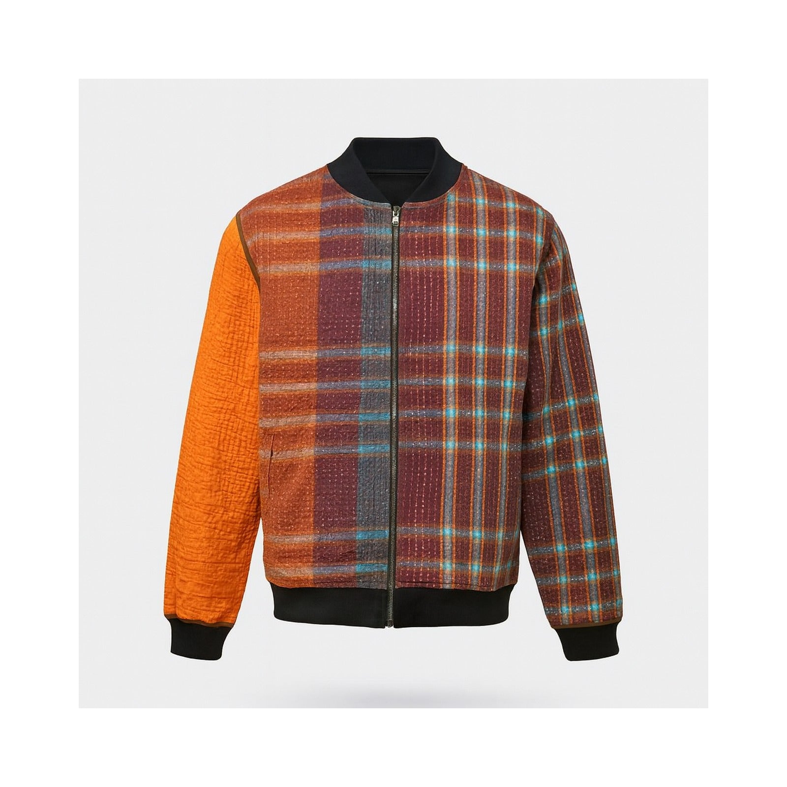 MEN'S Reversible Kantha Bomber - Sami - M — main side back, flat product shot on white