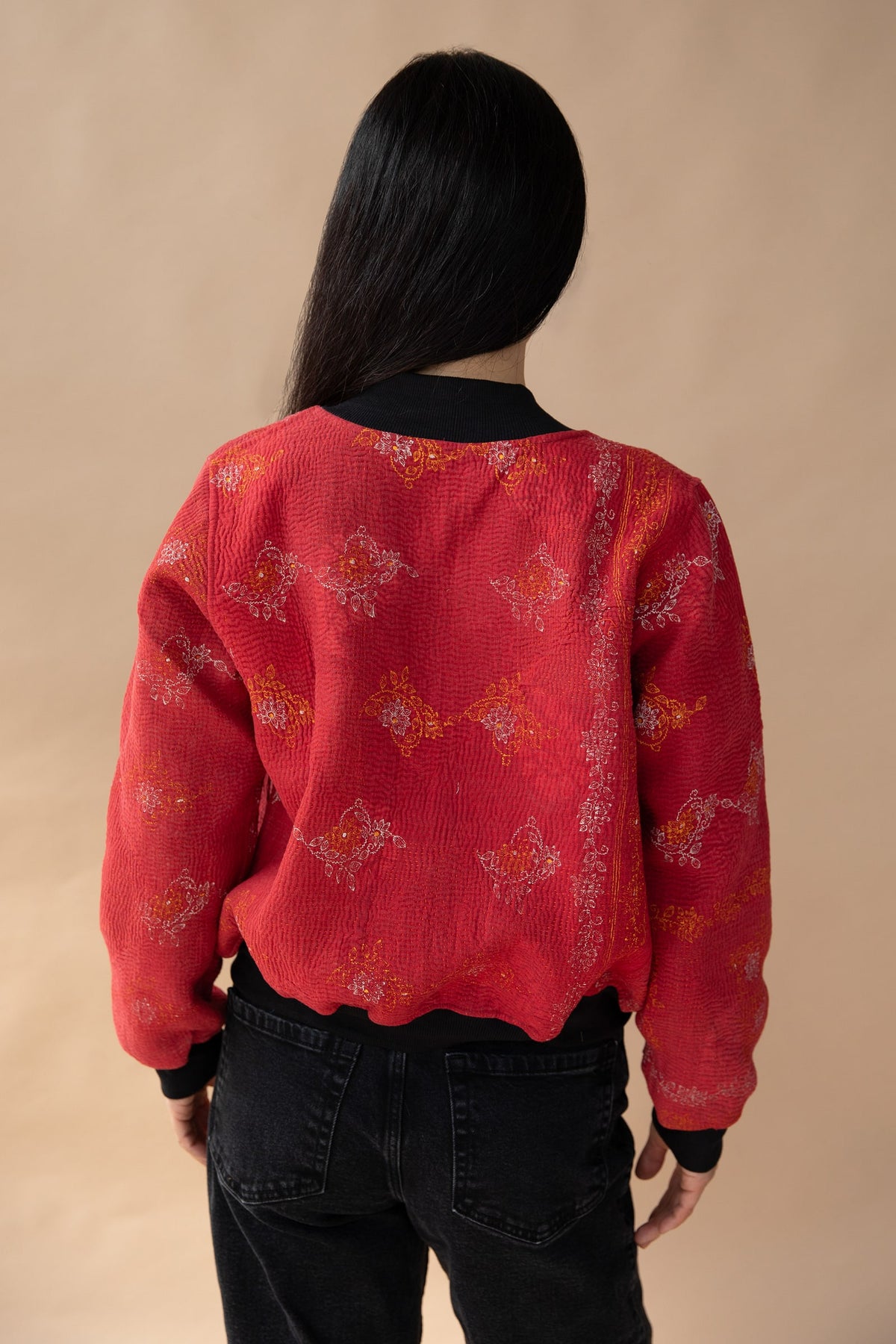 Sana Reversible Kantha Bomber - S — back