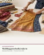 Wedding gown bodice take-in — Transcend service 1
