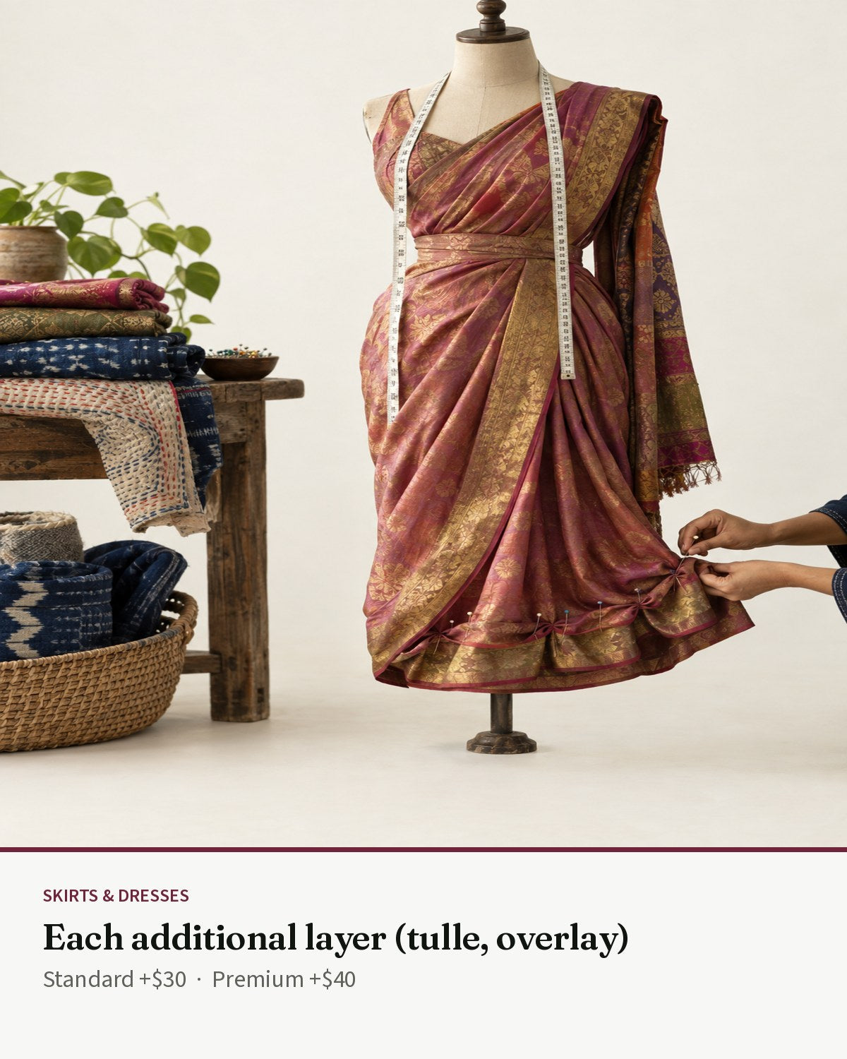 Skirts — Each additional layer (tulle, overlay) — Transcend service