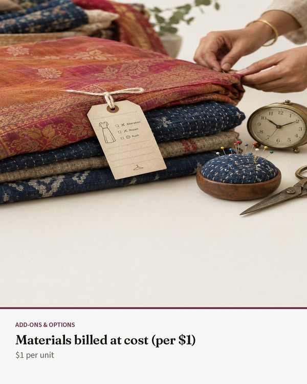 Materials billed at cost (per $1) — Transcend service