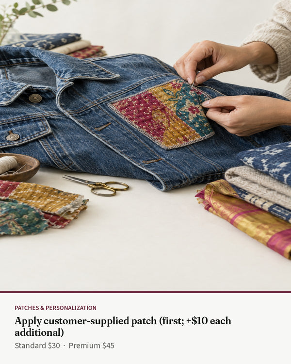 Apply customer-supplied patch (first; +$10 each additional) — Transcend service