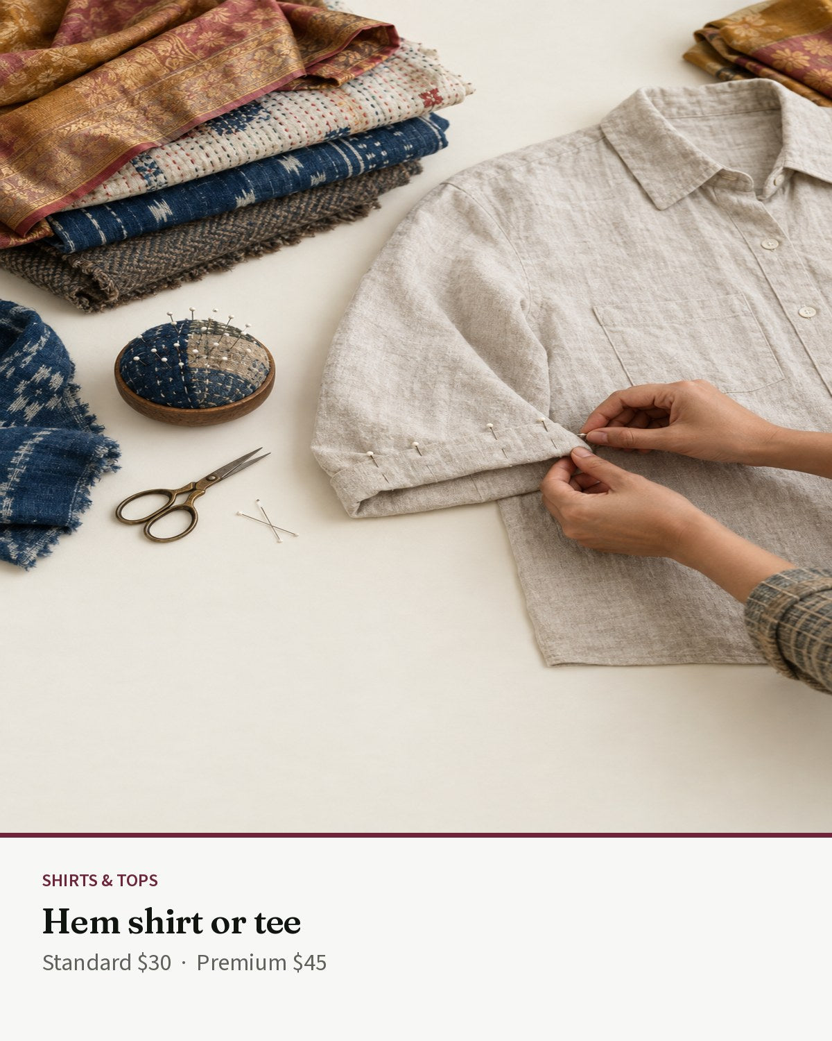 Shirts — Hem shirt or tee — Transcend service