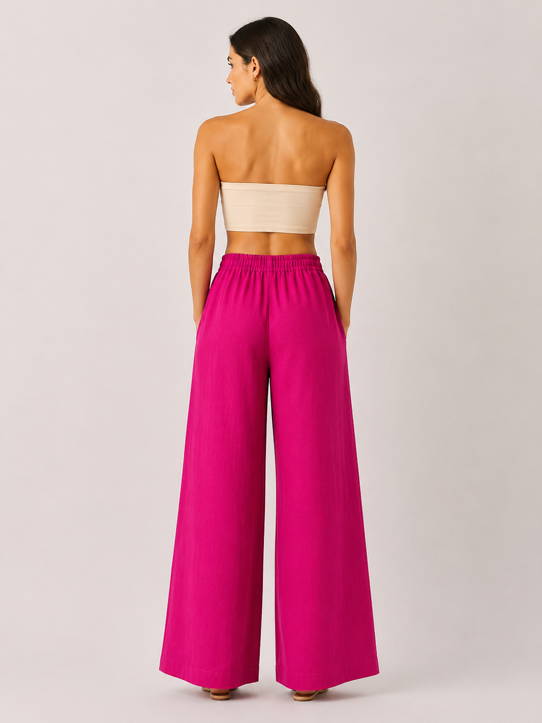 WOMEN'S Wide Leg Pants - Nikki Pants — main back, flat product shot on white