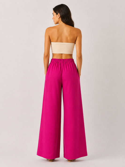 WOMEN'S Wide Leg Pants - Nikki Pants — main back, flat product shot on white