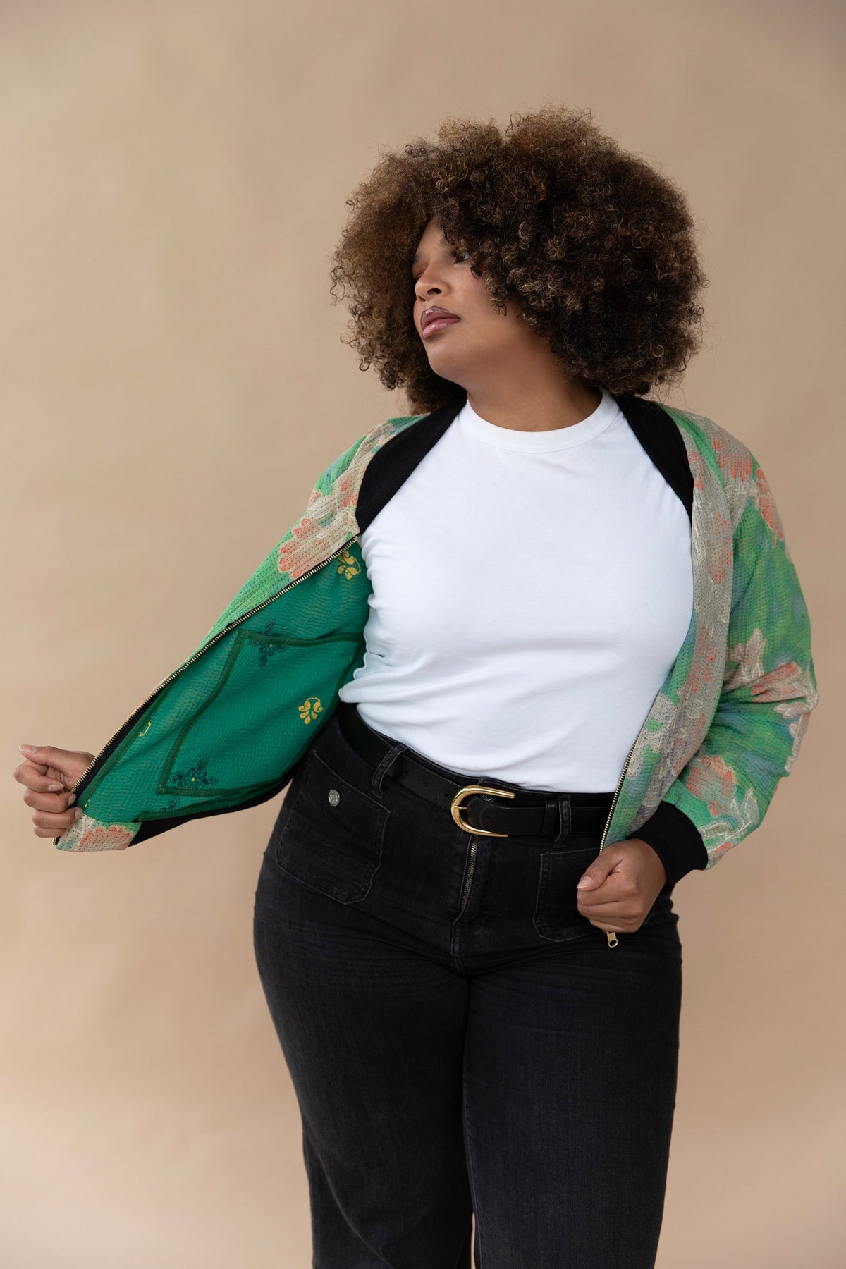 Yara Reversible Kantha Bomber - M — front