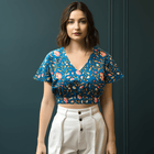 ZAHRA Relaxed fit cropped top - Transcend