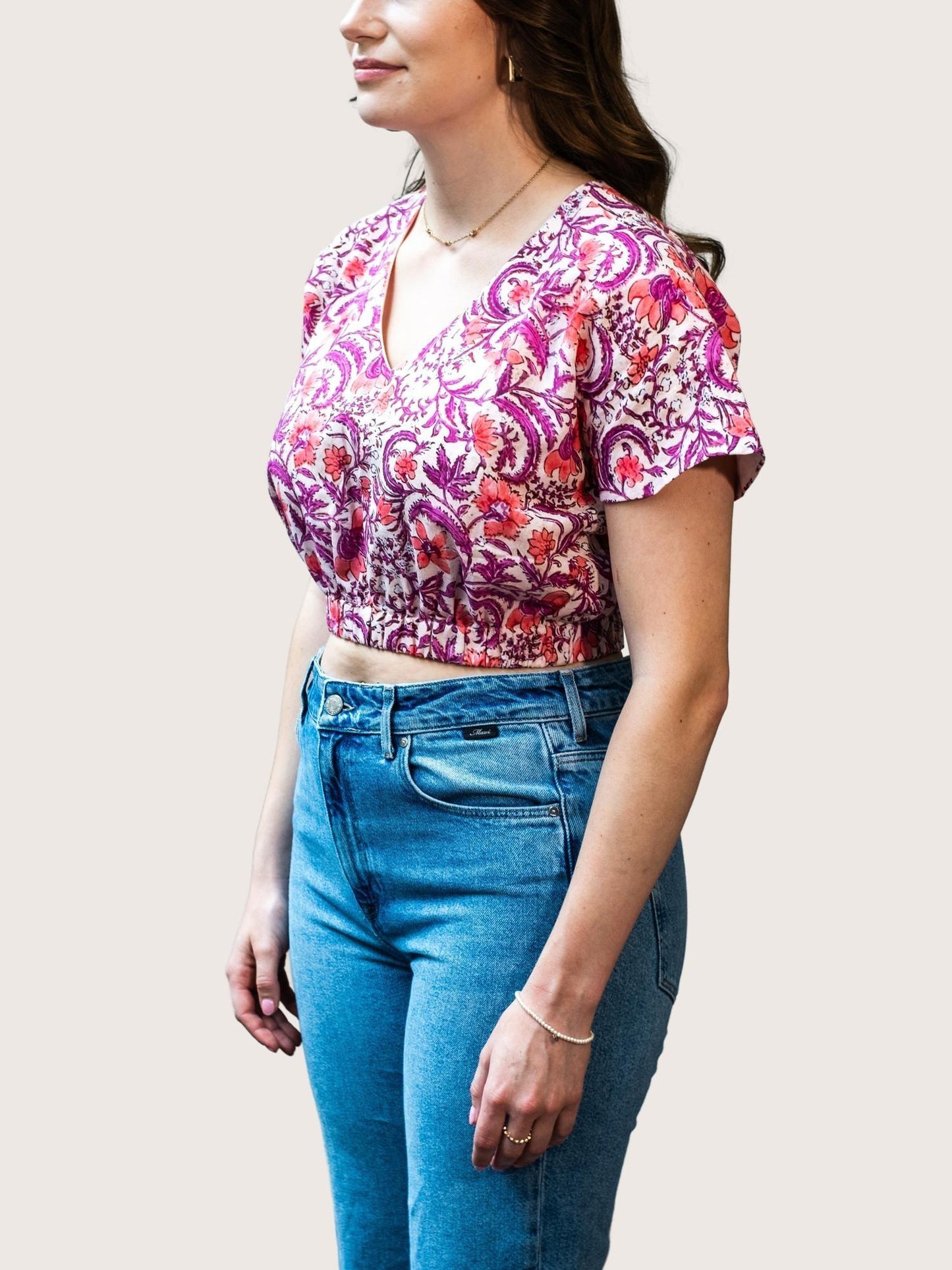 ZAHRA Relaxed fit cropped top - Transcend