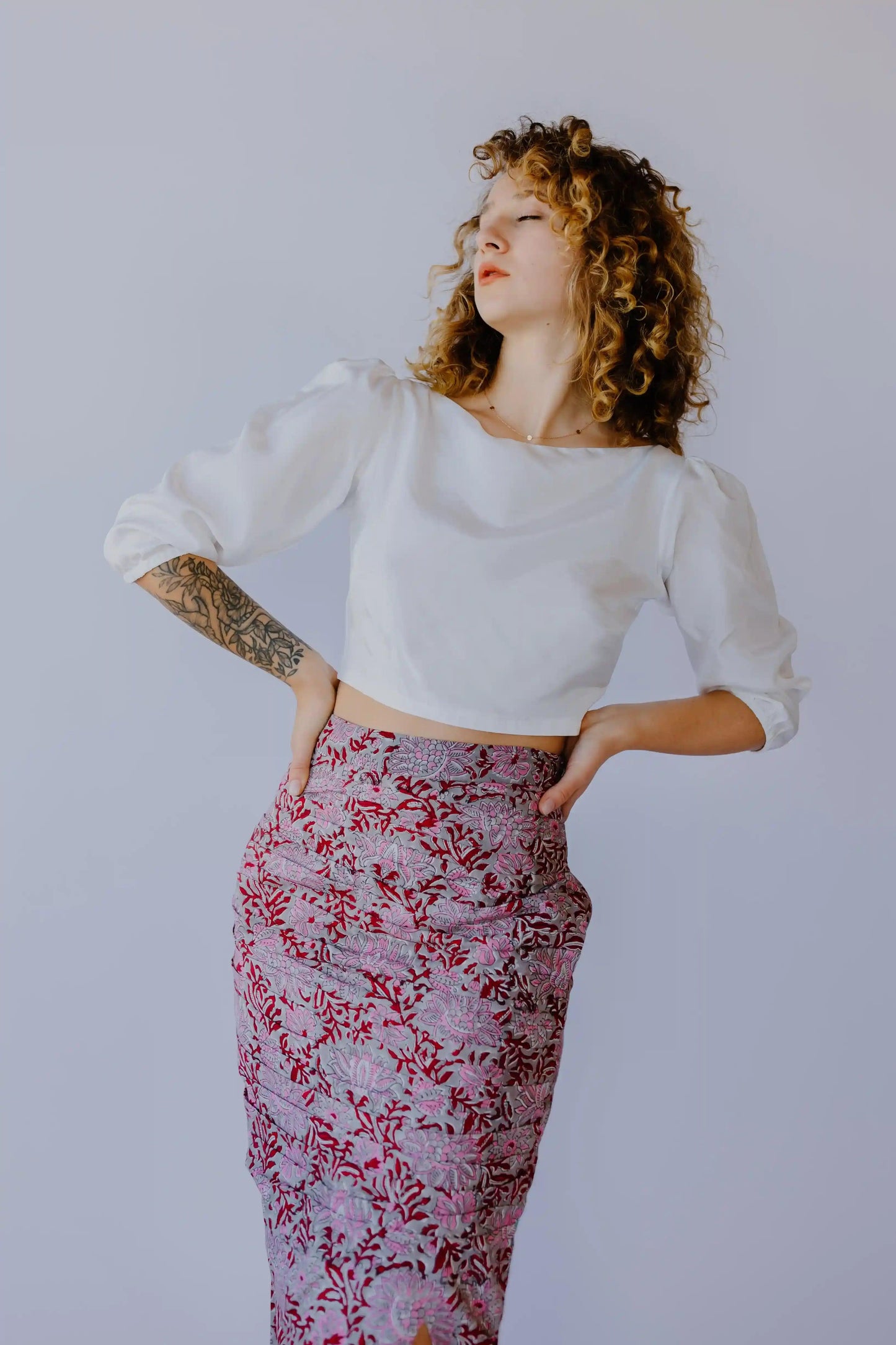 Pleated print skirt - Transcend